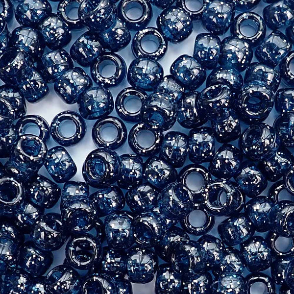 Blue Glitter Beads