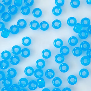 Cloudy Blue Translucent Plastic Pony Beads 6 x 9mm, 150 beads