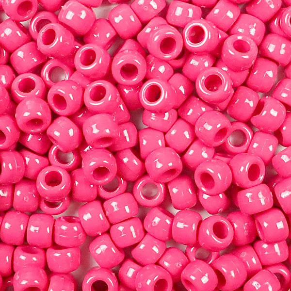 Plastic Pony Beads, 6x9mm in Light Pink, 720 Beads