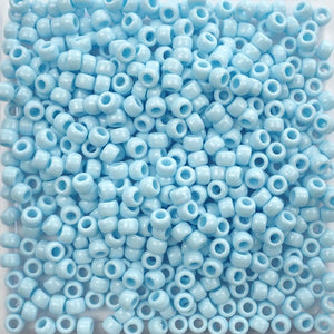 Blue Cloud Opaque Plastic Pony Beads 6 x 9mm, 150 beads
