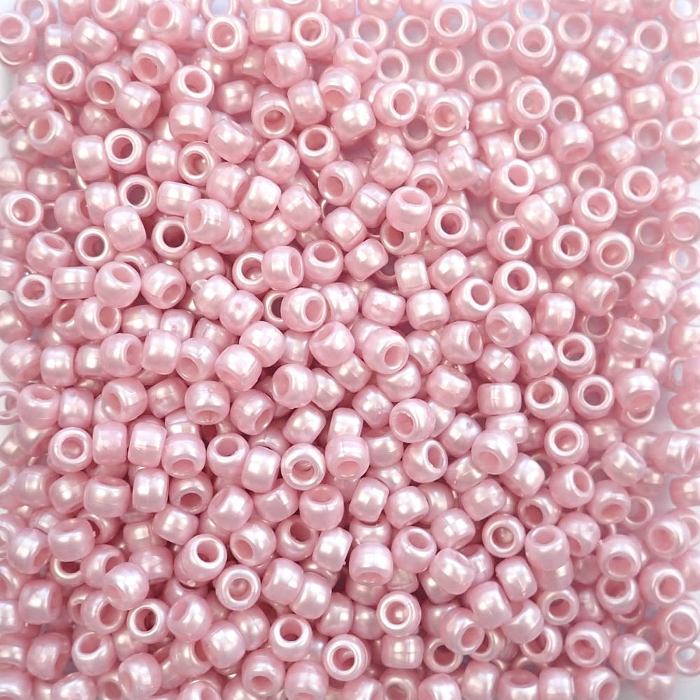 VOOMOLOVE 500 Pcs White Pony Beads, Bracelet Beads, Beads for Hair Braids, Beads for Crafts, Plastic Beads, Hair Beads for Braids 6x9mm (White)