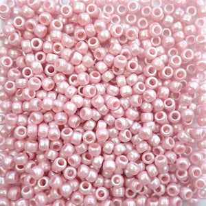 medium rose pink pearl pony beads