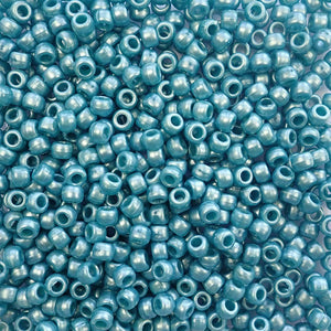 Medium Caribbean Turquoise Pearl Plastic Pony Beads 6 x 9mm, 150 beads