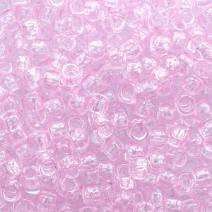 Light Pale Pink Transparent Plastic Pony Beads 6 x 9mm, 500 beads