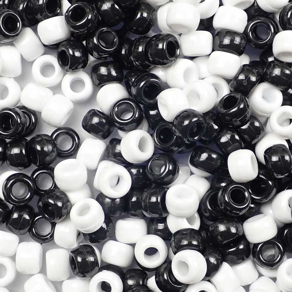 Darice 175438 Opaque Black Pony Beads – Great Craft Projects for All Ages –  Bead Jewelry, Ornaments, Key Chains, Hair Beading – Round Plastic Bead