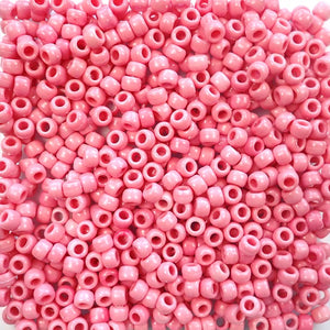 Rose Quartz Marbled Plastic Pony Beads 6 x 9mm, 500 beads