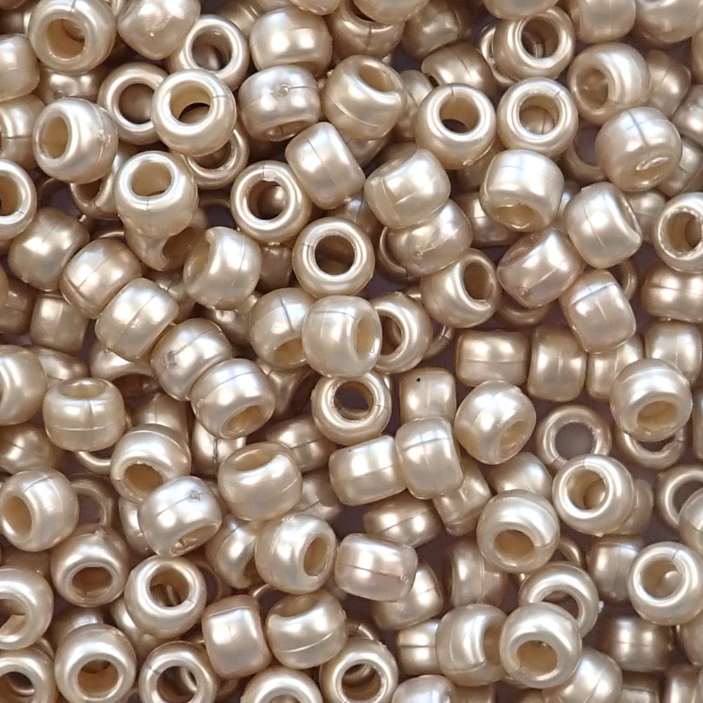 Dark Antique Pearl Plastic Pony Beads 6 x 9mm, 500 beads