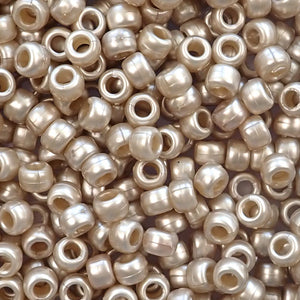 Dark Antique Pearl Plastic Pony Beads 6 x 9mm, 500 beads