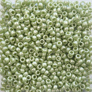 Light Fern Green Pearl Plastic Pony Beads 6 x 9mm, 500 beads