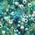 Teal Blue Green Jewel Mix Plastic Pony Beads 6 x 9mm, 250 beads