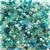 Teal Blue Green Jewel Mix Plastic Pony Beads 6 x 9mm, 150 beads