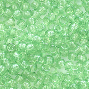 Light Peridot Green Plastic Pony Beads 6 x 9mm, 500 beads