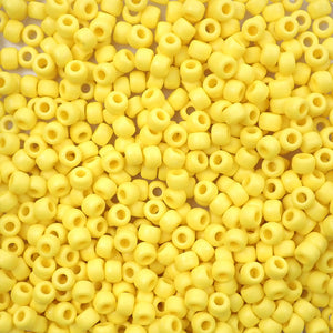 Matte Yellow Plastic Pony Beads 6 x 9mm, 500 beads
