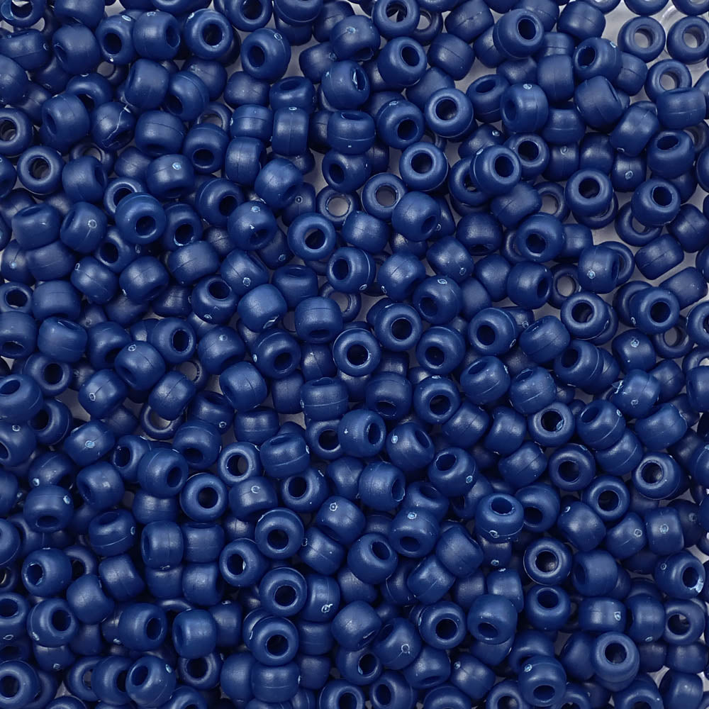 Matte Navy Blue Plastic Pony Beads 6 x 9mm, 500 beads