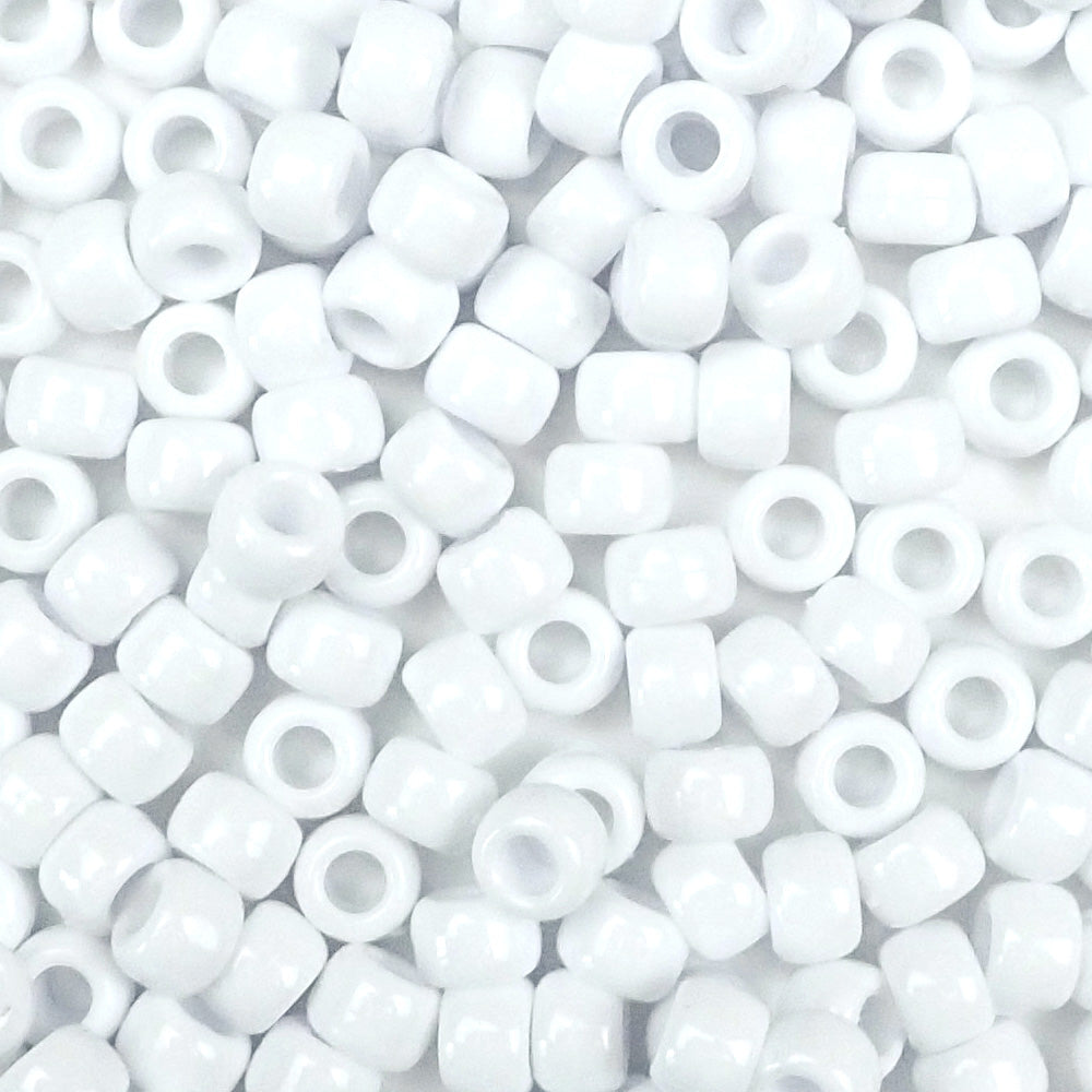 Plastic White Vertical Hole 11mm Cube Alphabet Beads, Single