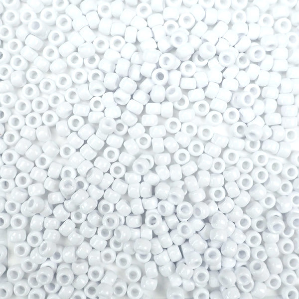 White Plastic Pony Beads Value Pack, 6mm x 8mm, 500 Pieces, Mardel