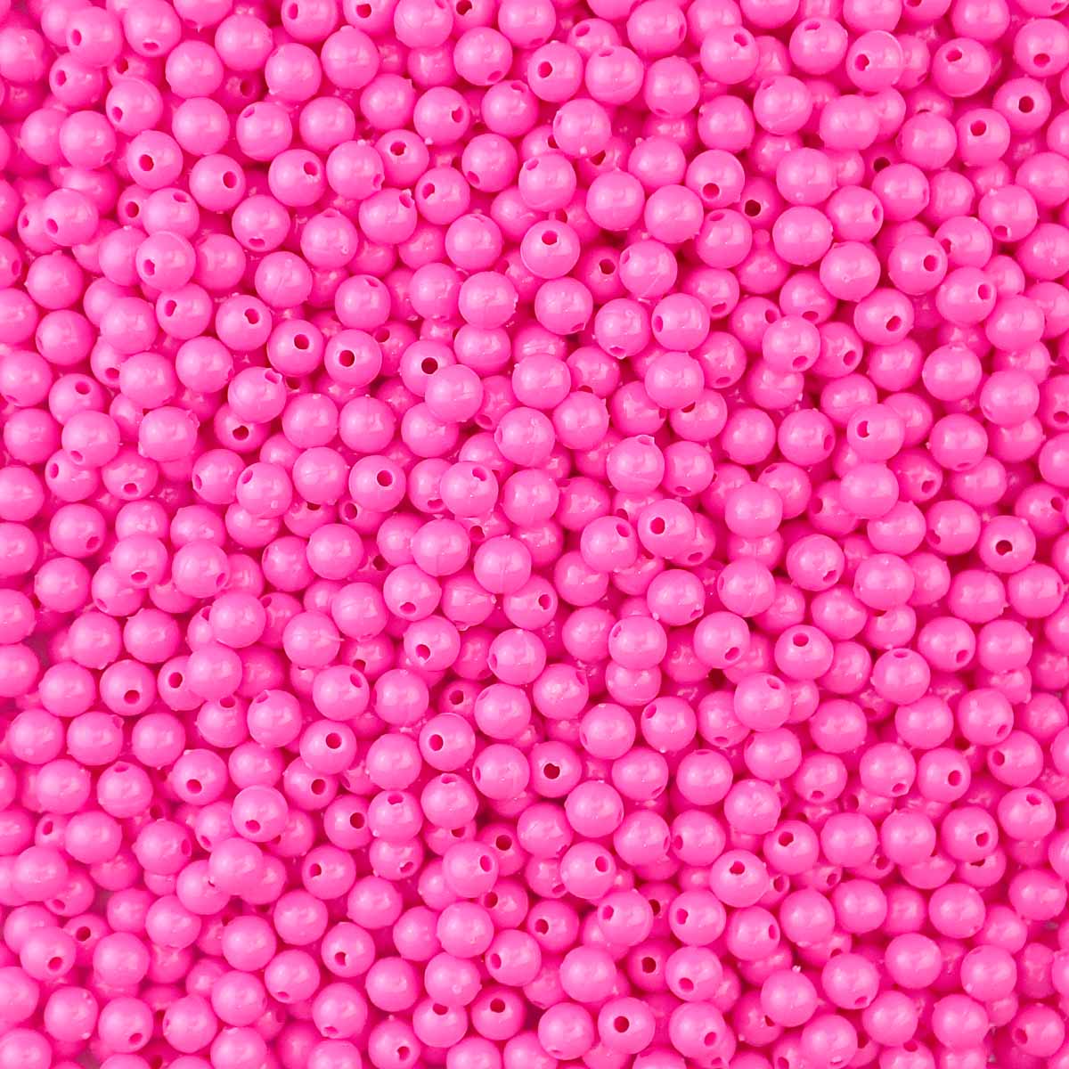 6mm Round Plastic Craft Beads, Hot Pink Opaque, 500 beads