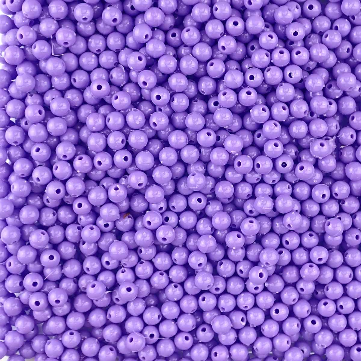 6mm Round Plastic Craft Beads, Lilac Purple Opaque, 500 beads