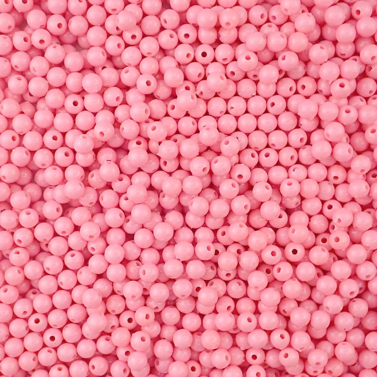 6mm Round Plastic Craft Beads, Pink Opaque, 500 beads