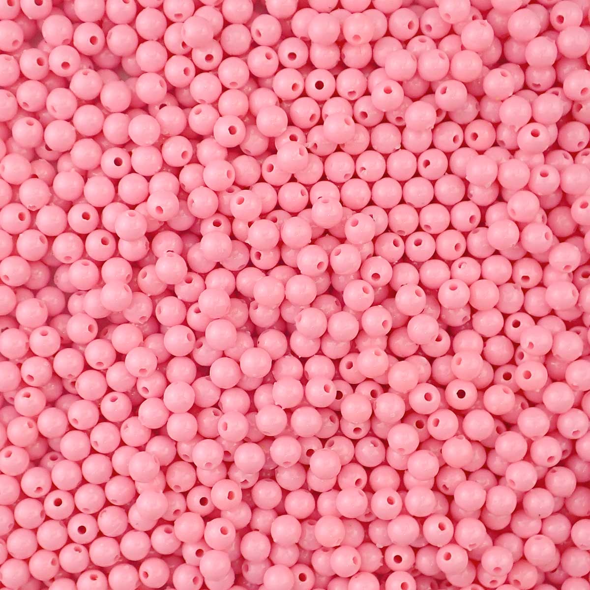 6mm Round Plastic Craft Beads, Pink Opaque, 500 beads